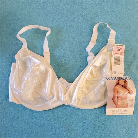 Warner S Off White Iced Satin Stretch Underwire Bra Size 38d