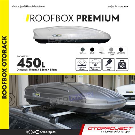 Jual Roof Box Roofbox Premium Otorack 450L Hitam Metalic Shopee