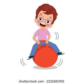 Kids Bouncing On Hopper Ball Stock Vector (Royalty Free) 2232681905 ...