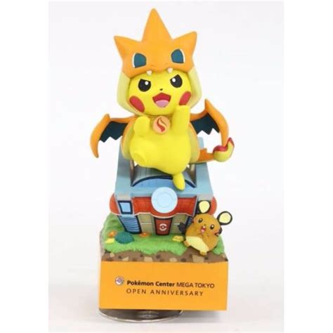 Pokemon Center Mega Tokyo Opening Goods Music Box Pikachu Charizard
