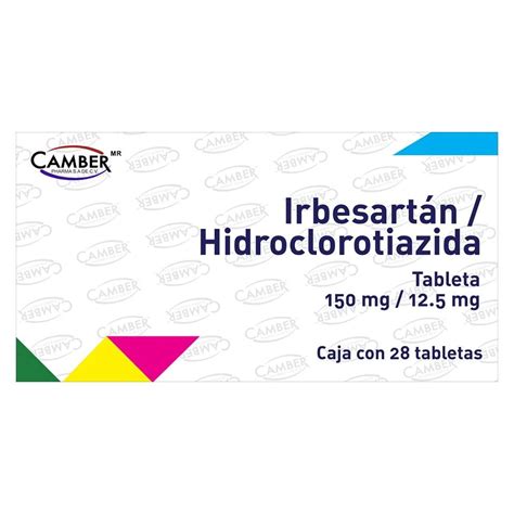 Irbesartán Hidroclorotiazida 150 mg 12 5 mg 28 tabletas Bodega