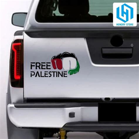 Jual Stiker Free Palestine Tangan Mengepal Setiker Cutting Bagasi Mobil