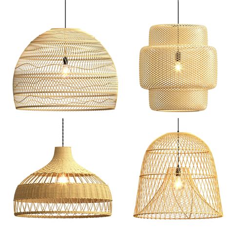 Collection Rattan Pendant Lights 3d Model Cgtrader