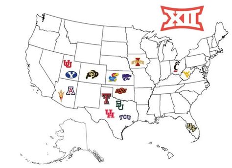 Revised Big 12 Conference Map