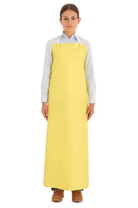 Ansell Chemical Resistant Bib Apron Universal Yellow Urethane Nylon