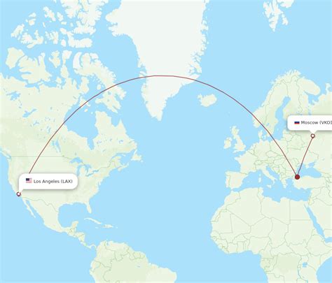 All Flight Routes From Moscow To Los Angeles Vko To Lax Flight Routes