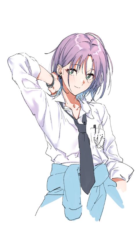 The Big Imageboard Tbib 1girl Arm Up Asakura Tooru Black Neckwear Breast Pocket Collared