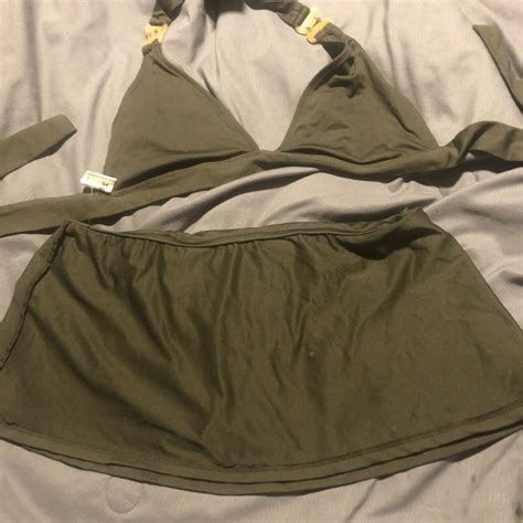 Swim Skort Green Bikini Set Poshmark
