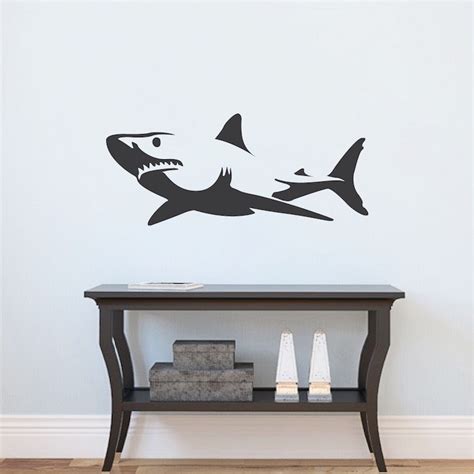 Shark Wall Decal Sticker _ Removable Shark Decals _ Large Wall Decals _ Shark Wall Decor _ Shark ...