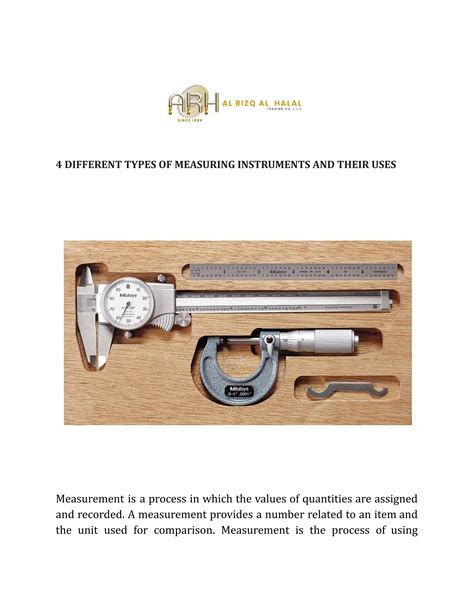 4 DIFFERENT TYPES OF MEASURING INSTRUMENTS AND THEIR USES by AL RIZQ AL ...