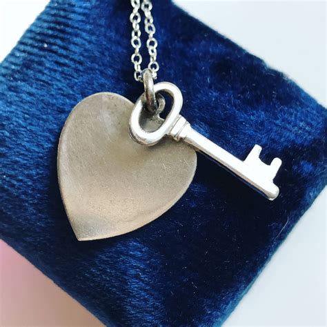 Vintage Sterling Silver Key To My Heart Necklace Key And Etsy