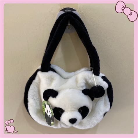 Jual Tas Tenteng Anak Perempuan Cute Panda Bulu New Shopee Indonesia