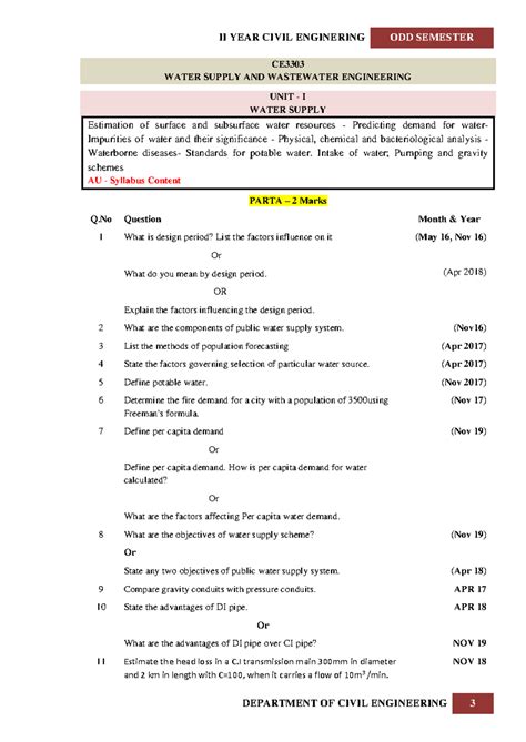 Waste Water Engineering Question Paper 5