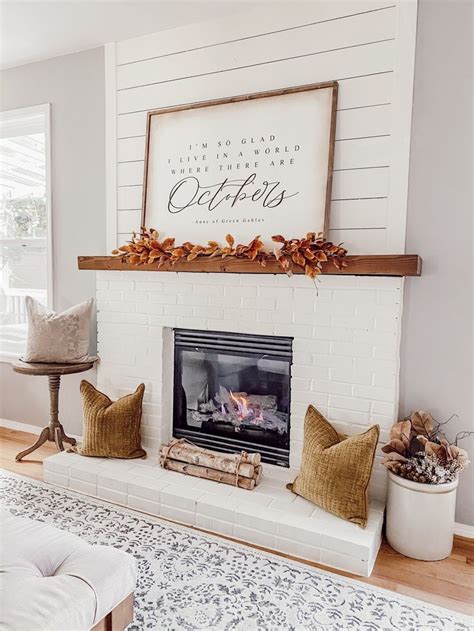 Fall Fireplace Decor Mantles, Simple Mantle Decor, Faux Fireplace, Home ...