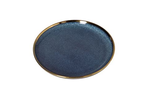 Indigo Gold Rimmed Dinner Plate Inch Danny Home