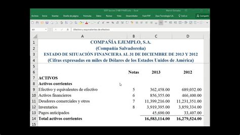 Sección 3 Presentación De Estados Financieros Youtube