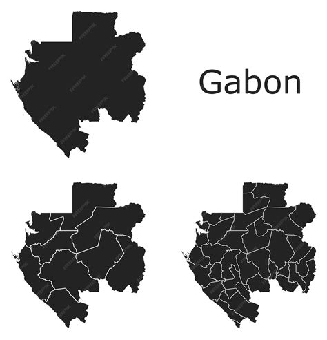 Premium Vector | Gabon vector maps with administrative regions