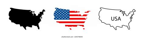 usa map shape isolated illustration stock vector royalty