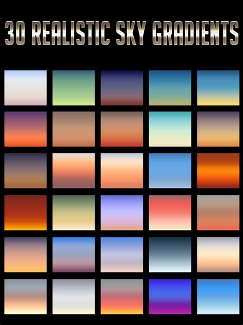 30 Realistic Sky Gradients By Villagegraphics Graphicriver