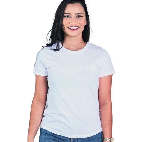 Camiseta feminina baby look slim básica hering branca Camiseta