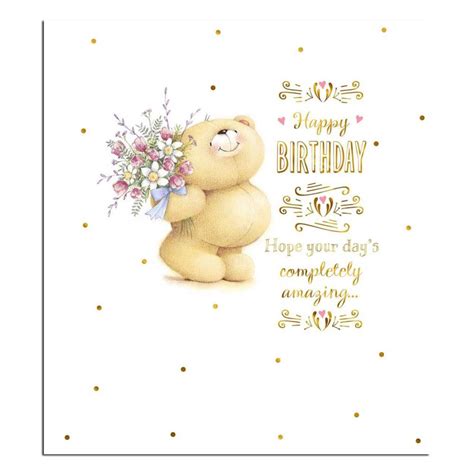 Bear With Flowers Forever Friends Birthday Card Forever Friends