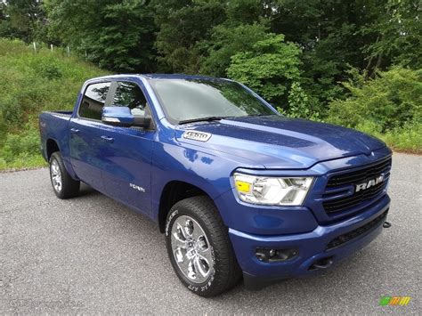 Blue Streak Pearl 2019 Ram 1500 Big Horn Crew Cab 4x4 Exterior Photo