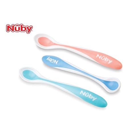 Nuby 4m Hot Safe Heat Sensative Long Handle Soft Edge Feeding Spoon 2 Pack Shopee Philippines