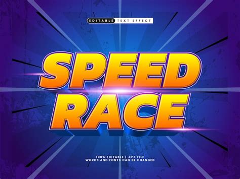 Premium Vector Speed Race Editable Text Effect In Speed Style