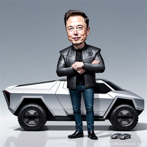 Elon Musk Showcases Angular Tesla Cybertruck | Stable Diffusion Online