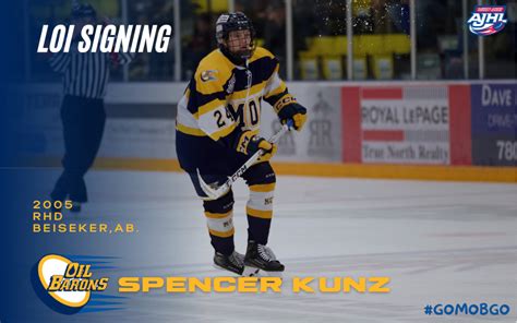 Oil Barons Sign Defenseman Spencer Kunz Fort McMurray Oil Barons