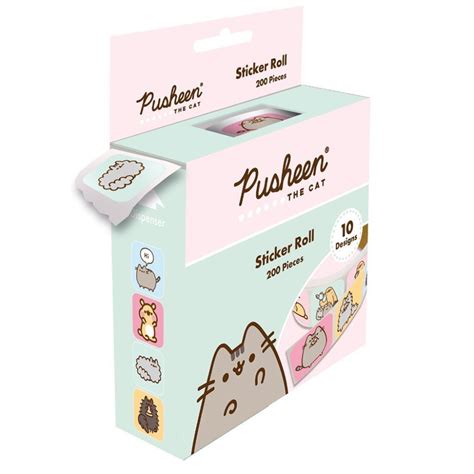 Pusheen The Cat Stickers Roll 200 Stickers Uk