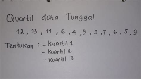 Menentukan Kuartil Data Tunggal Matematika Smp Sma Youtube