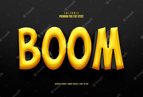 Premium Psd Boom Editable Premium 3d Psd Text Effect