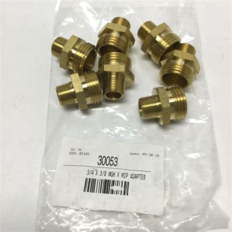 Lot Of 7 Midland 30053 MGH X MIP Male Brass Adapter Fittings 3 4 X 3 8