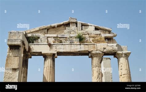 The Ancient Remaining Columns In The Garden Of The Tower Of The Winds