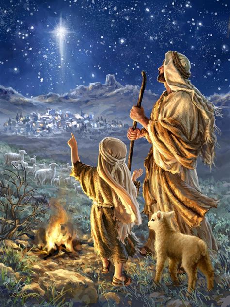 Shepherds Keeping Watch Illuminated Fine Art Christmas Images