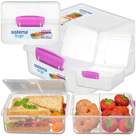 ŚNIADANIÓWKA SISTEMA LUNCHBOX POJEMNIK BOX 1400ml KOSTKA PRZEGRÓDKI TO