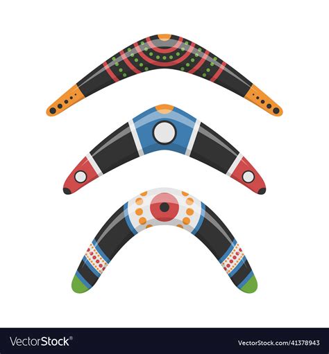 Traditional wooden boomerang of different shapes Vector Image