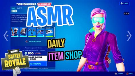 Asmr Fortnite New Echo Skin Bundle Daily Item Shop 🎮🎧 Relaxing Whispering 😴💤 Youtube