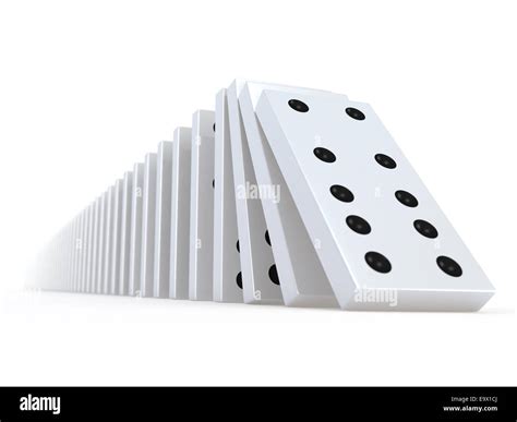 3d Render Of A Row Of Falling Dominos Stock Photo Alamy