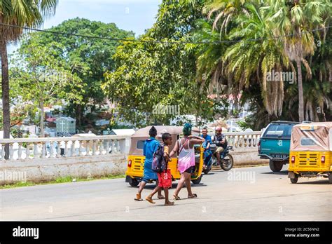 Street Scene In Andoany Hell Ville Nosy Bé Island Madagascar Africa Indian Ocean Stock