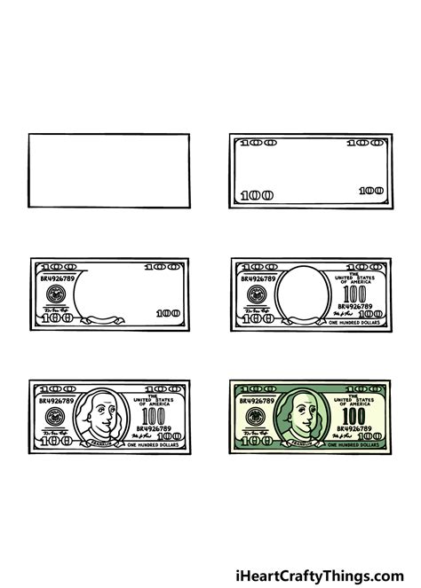 dollar bill drawing easy   draw  dollar bill  steps