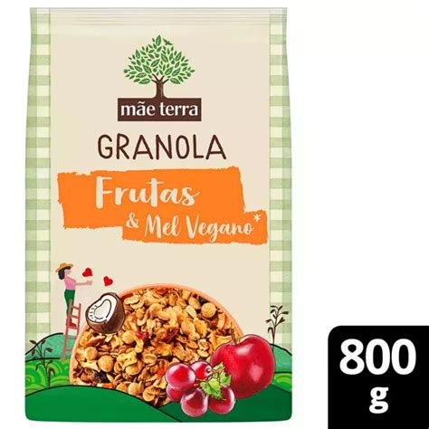 Granola Mãe Terra Frutas e mel veg Pacote 800 Portal Vegano