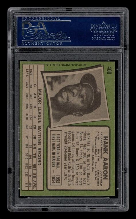 1971 Topps Set Break 400 Hank Aaron PSA 8 NM MT EBay