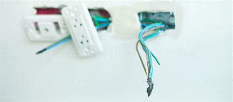 Electrical Wiring under plaster, hidden installation cables for socket