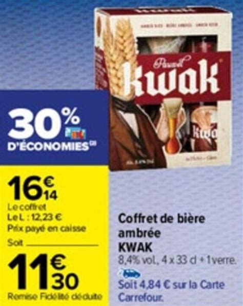 Promo Coffret de bière ambrée KWAK chez Carrefour Market