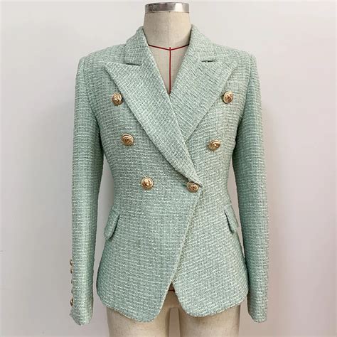 Double Breasted Blazer Green S