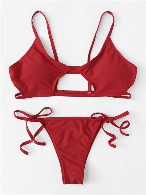 Cutout Caged Back Bikini Set Bikinis Bikini Set Strap Bikini