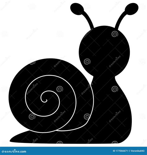 Snail Silhouette Icon Vector Illustration Isolated On White Stock