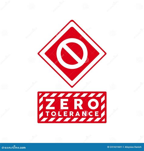 Zero Tolerance Policy Sign Emblem Badge Vector Illustration Stock